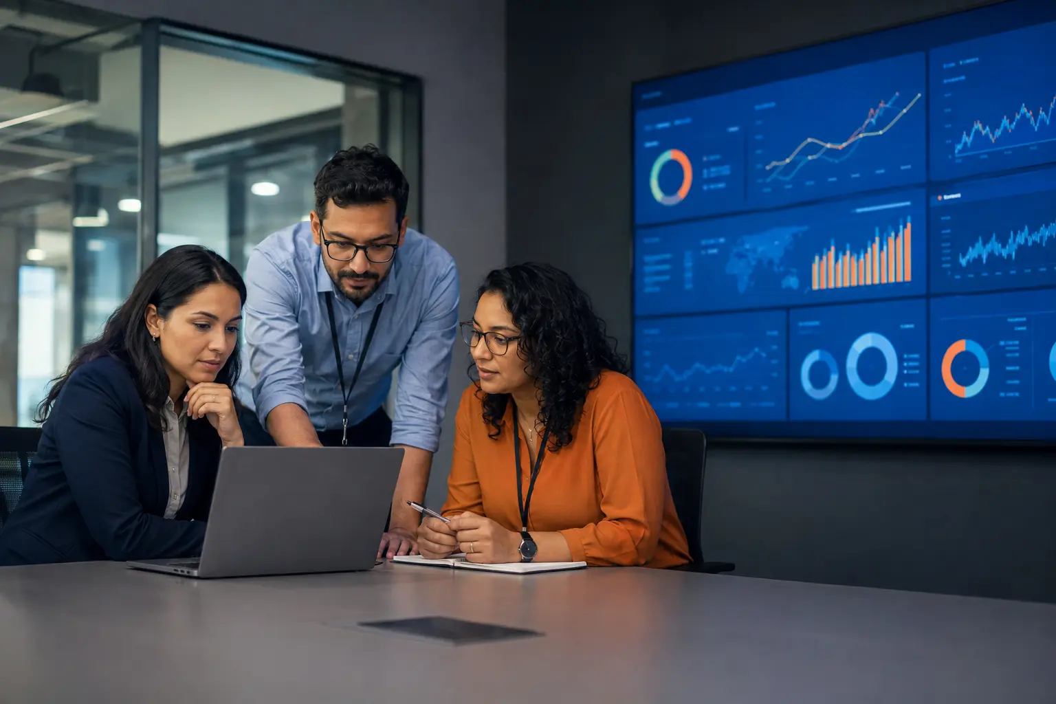 Academic and technology team planning a large-scale digital operation